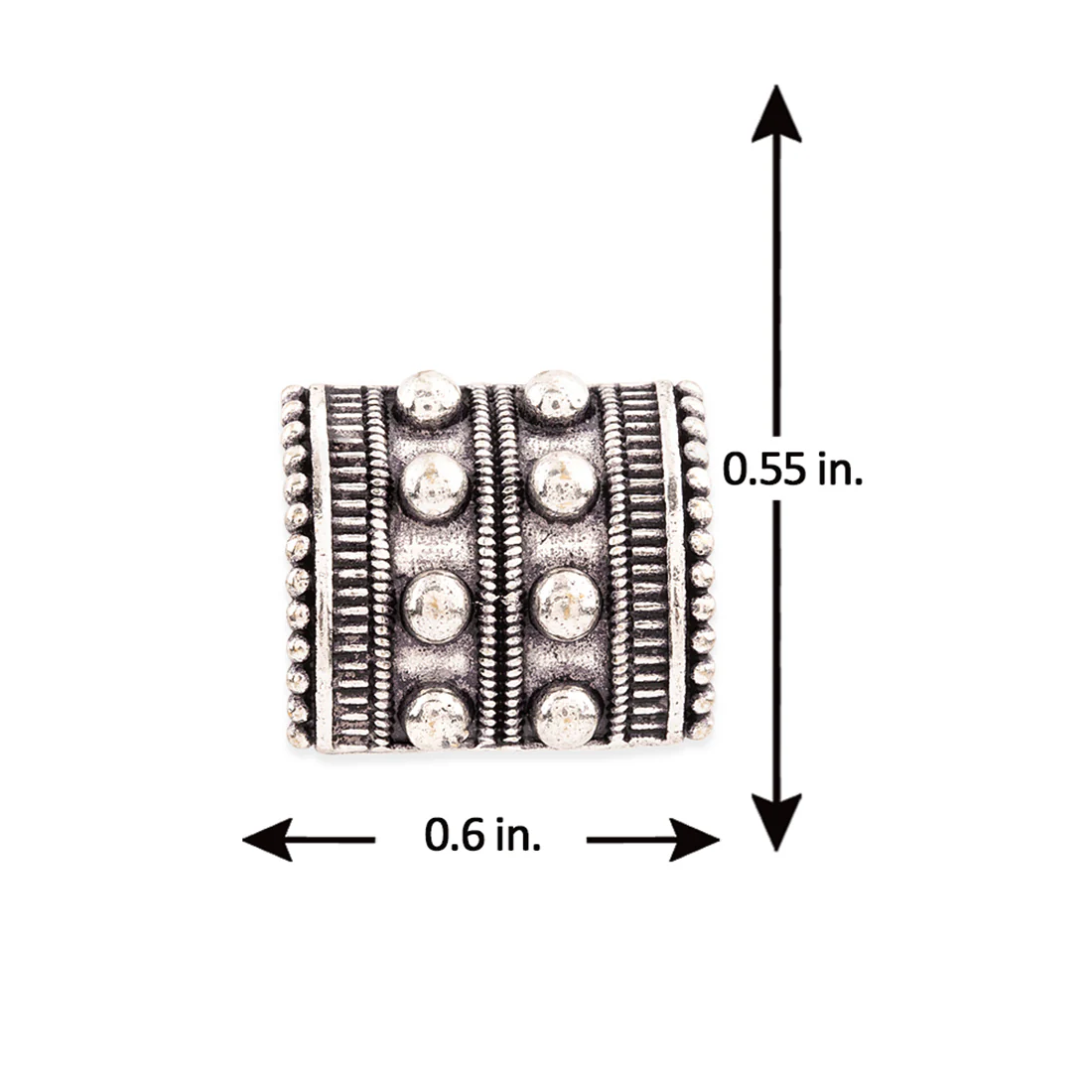 Rava Ball Studs With Silver Oxidized Finish - Image 6
