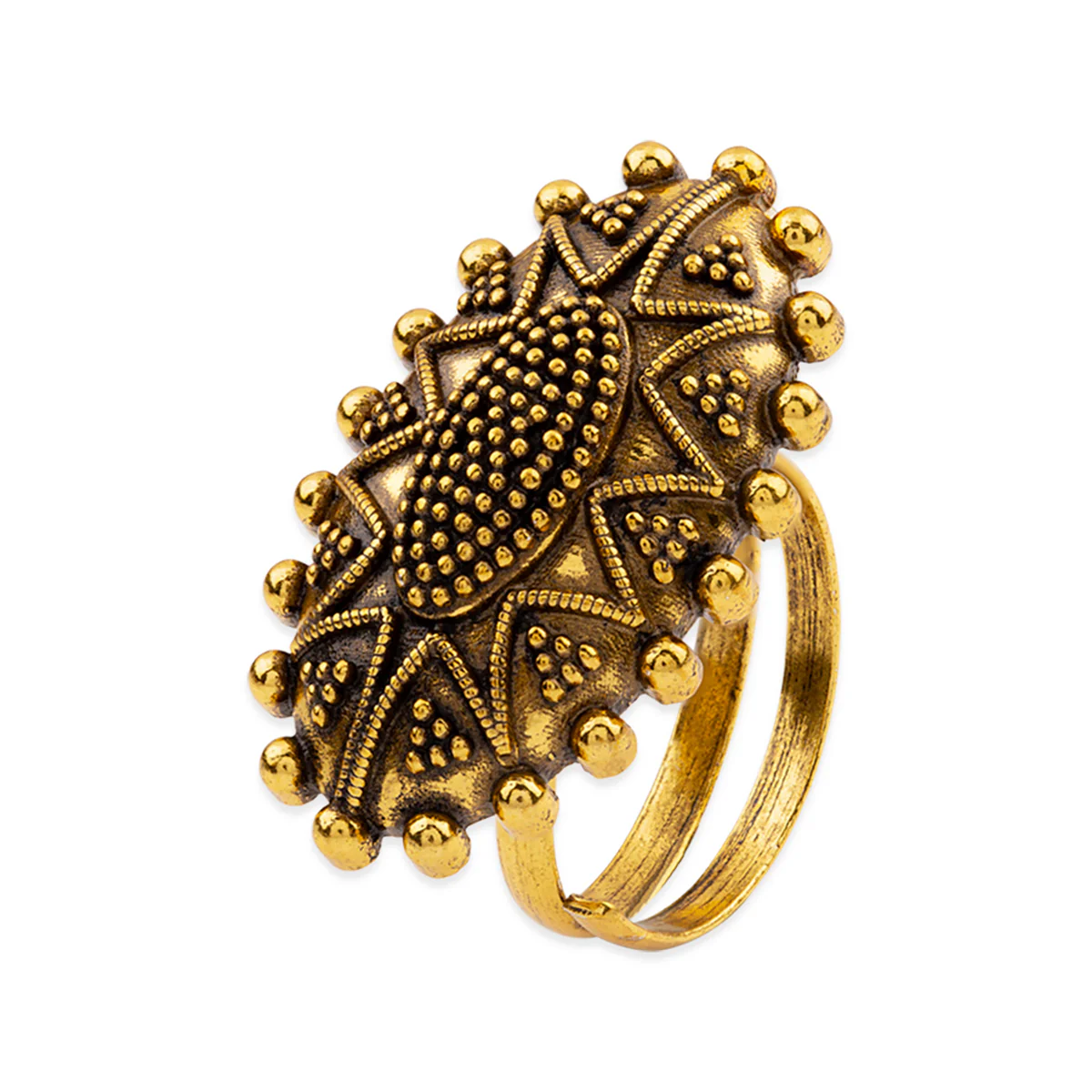 Rava Ball Trending Oxidized Gold Ring - Image 3