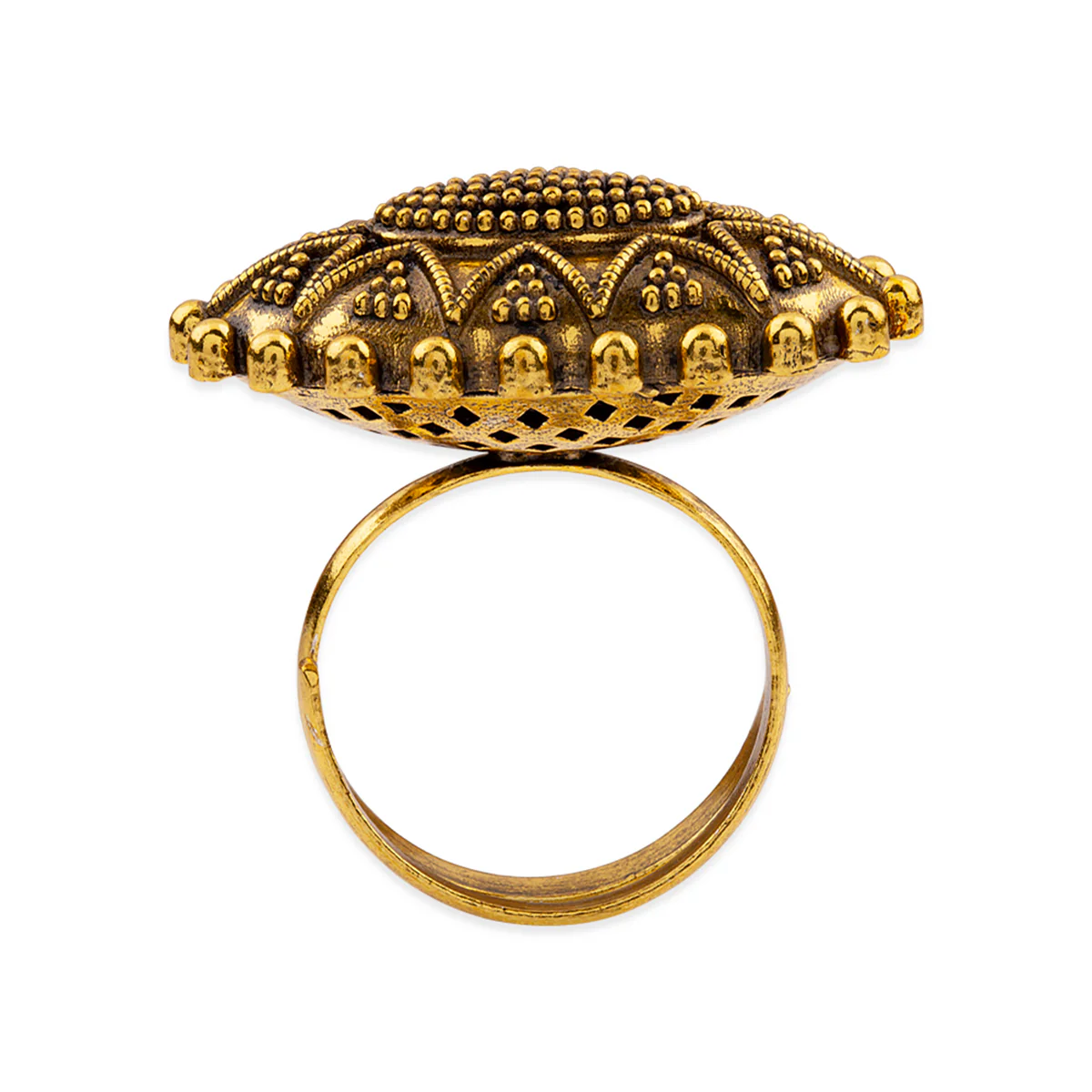 Rava Ball Trending Oxidized Gold Ring - Image 4