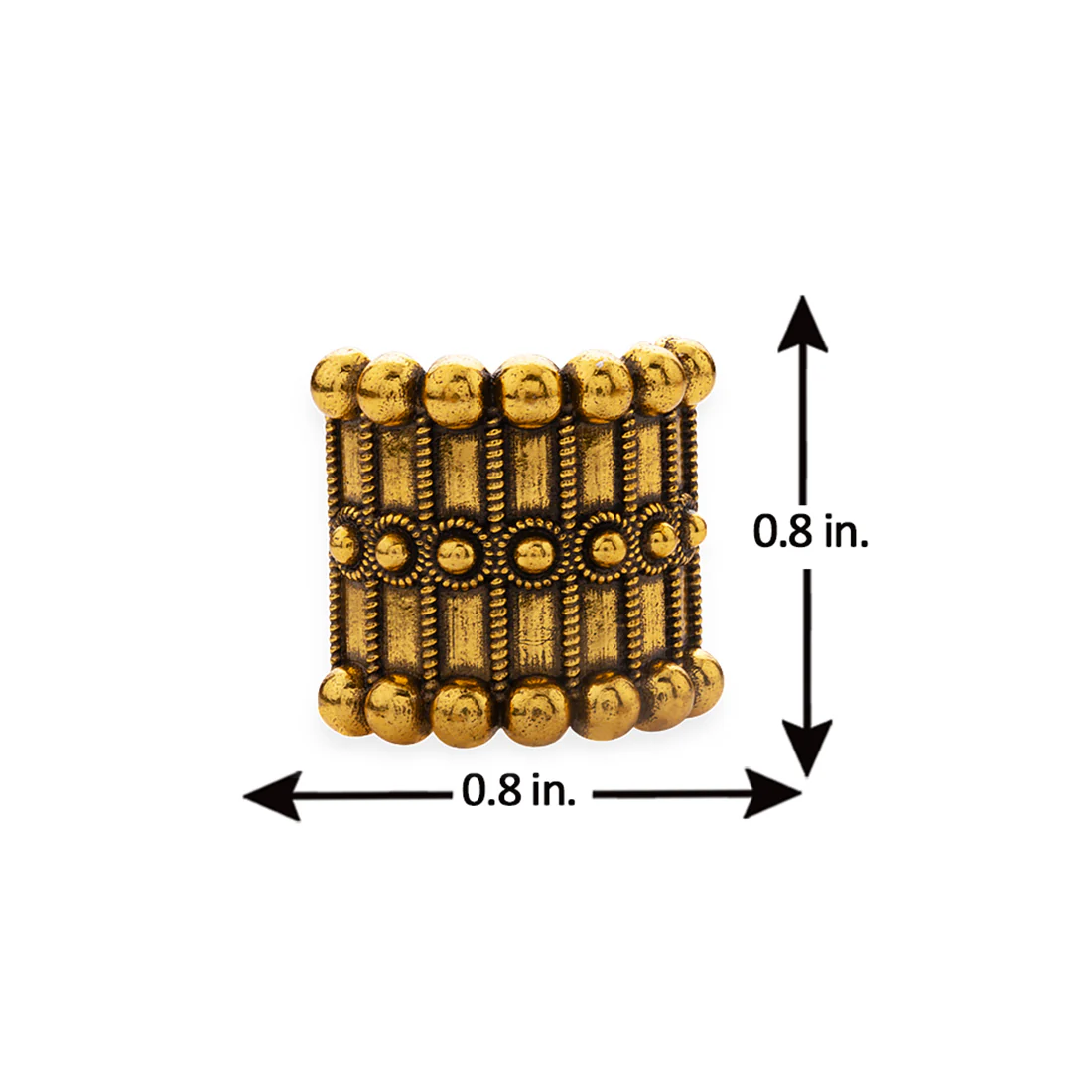 Rava Ball Trendy Oxidised Gold Stud Earrings - Image 6