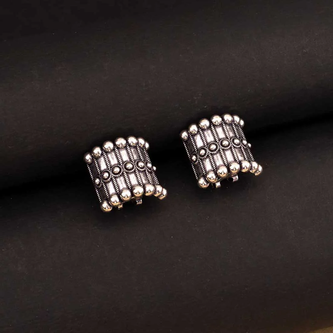 Rava Ball Trendy Oxidised Stud Earrings