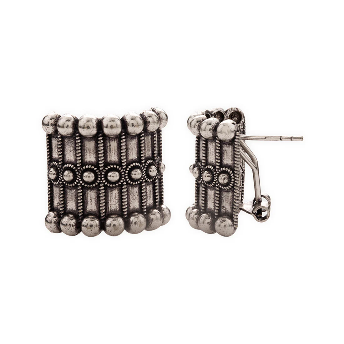 Rava Ball Trendy Oxidised Stud Earrings - Image 4