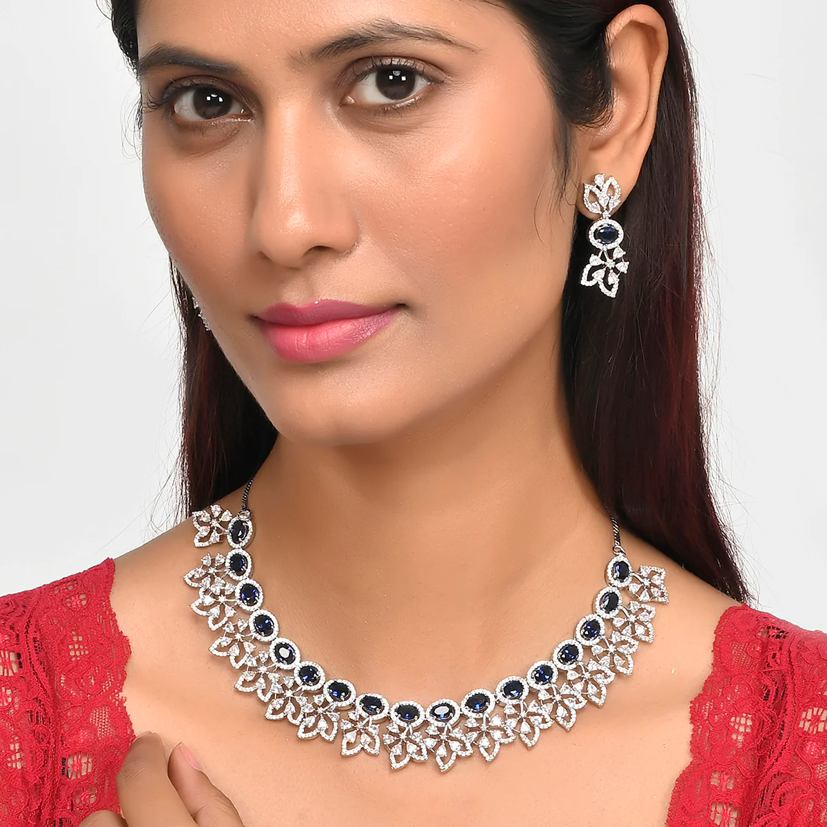 Sparkling Elegance Heavily Embellished Jewellery Set - Image 2