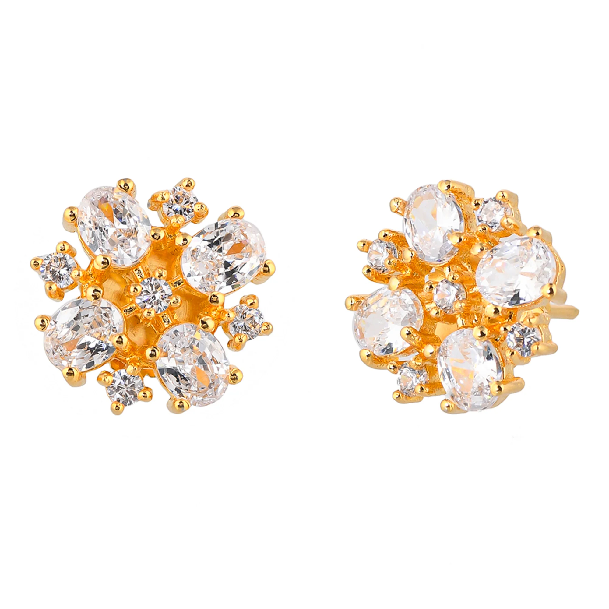 Rectangle Cut CZ Gems Casual Stud Earrings - Image 4
