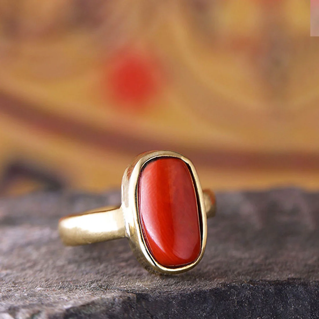 Red Coral (Munga) 5.25 Ratti Ashtadhatu Rashi Ratna Ring with original Lab Test Certificate
