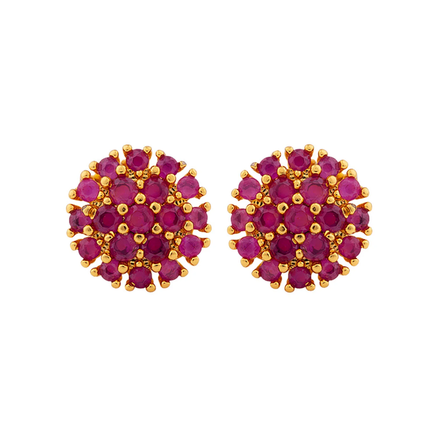 Red Gemstones Adorned Earrings - Image 2