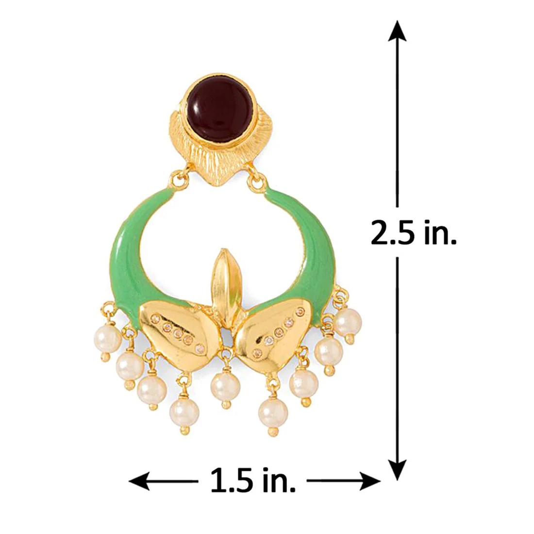 Red Onyx Adorned Pair Of Splendid Earrings - Image 3