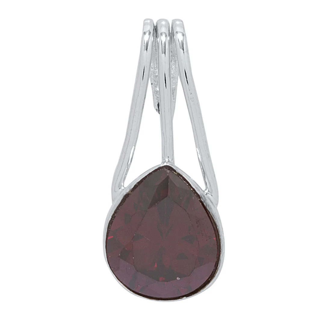 Red Stone Embellished Pendant without Chain