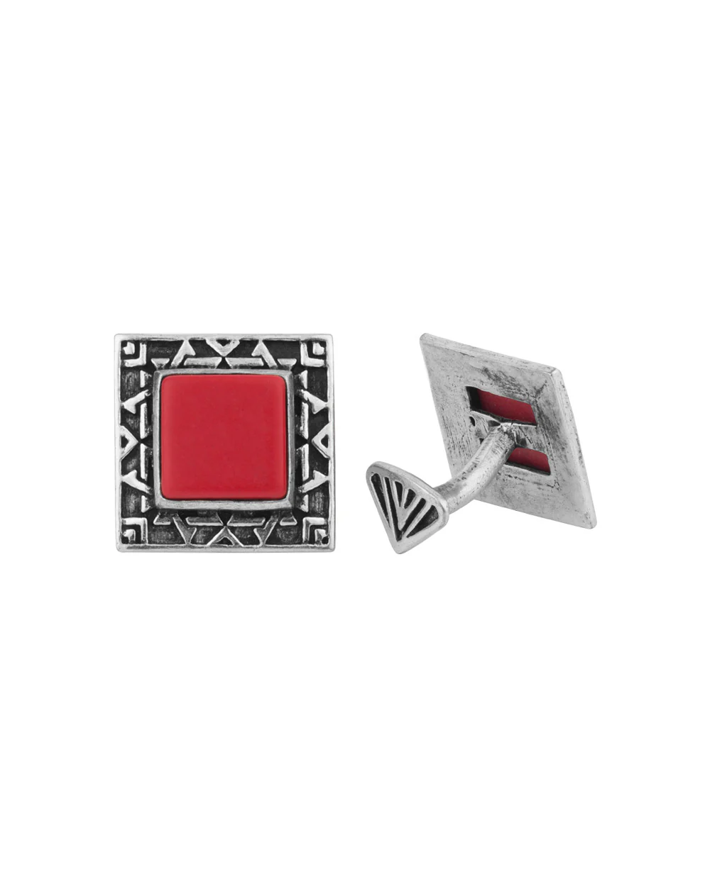 Red Stone Milestone Framed Cufflinks - Image 3