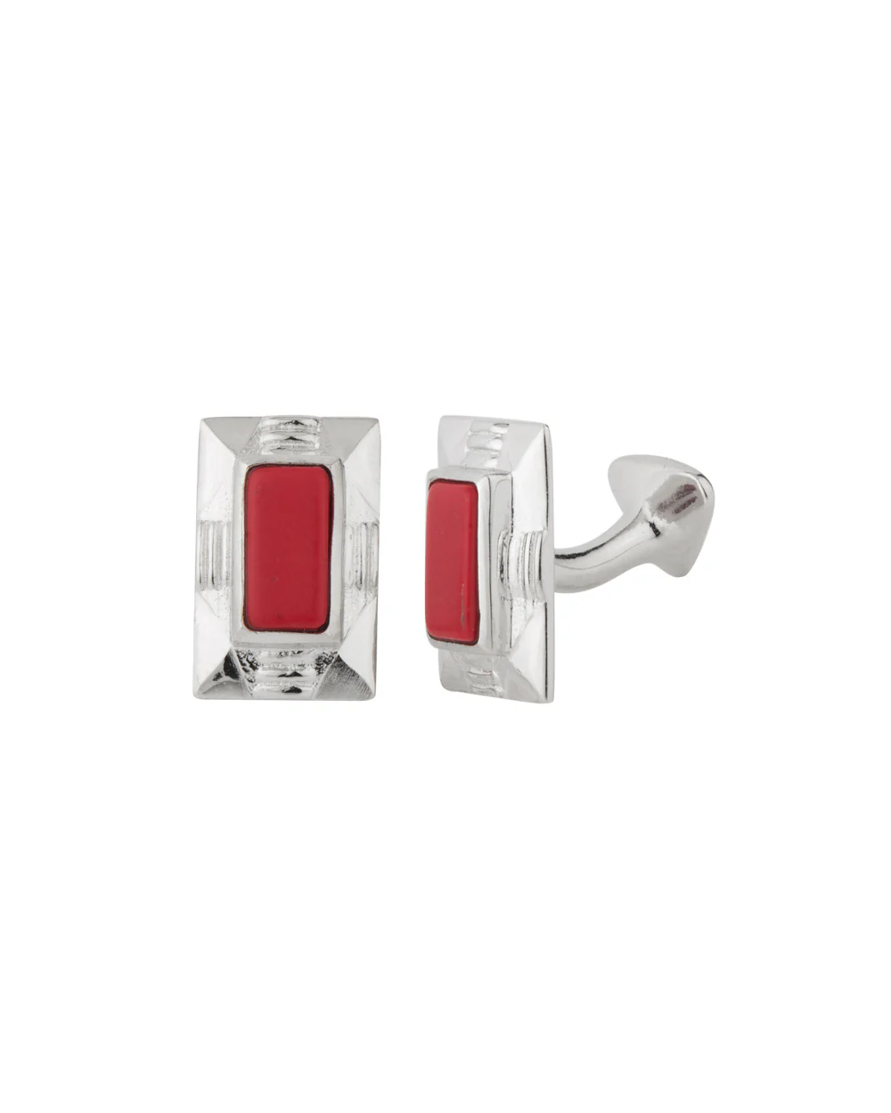 Red Stone Silver Plated Milestone Cufflinks - Image 2