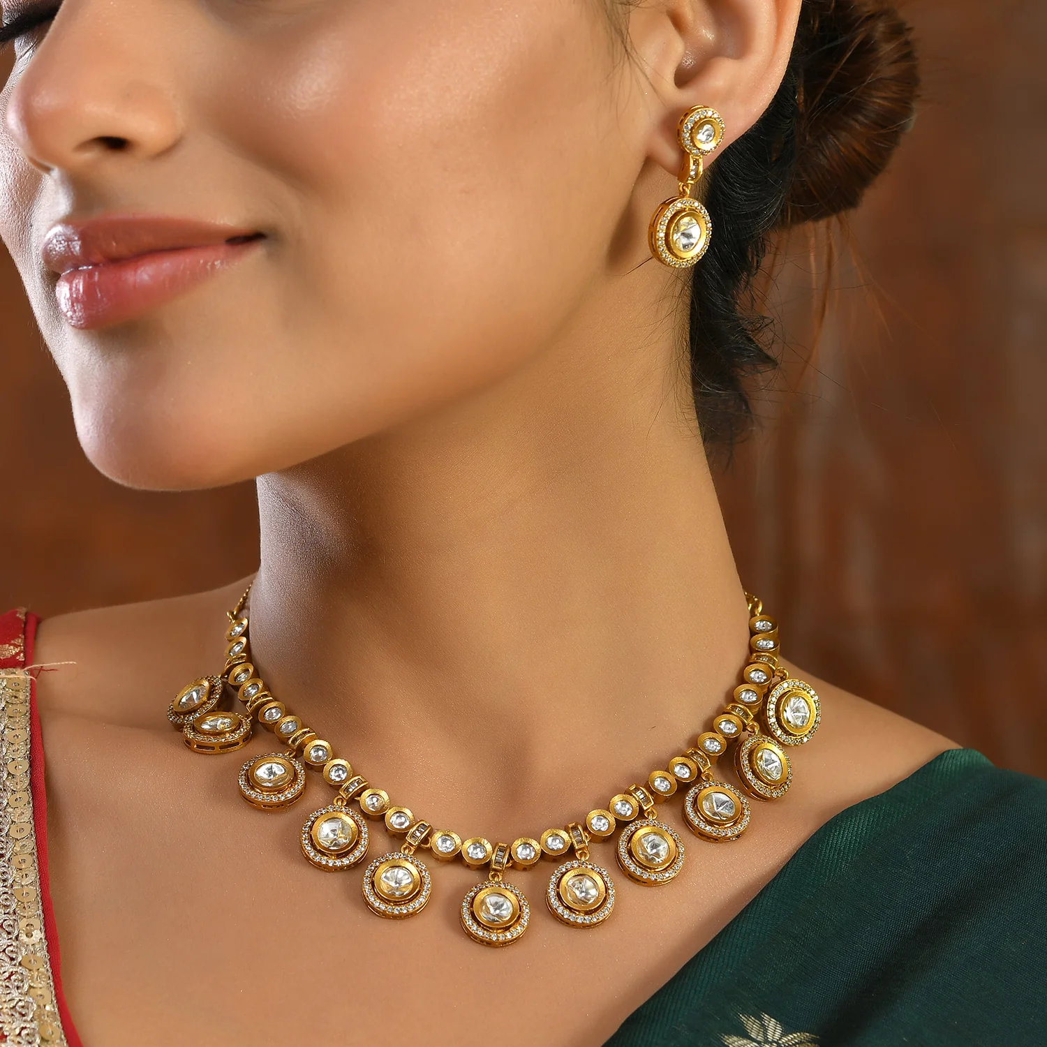Regal Heritage Kundan Necklace Set - Image 2