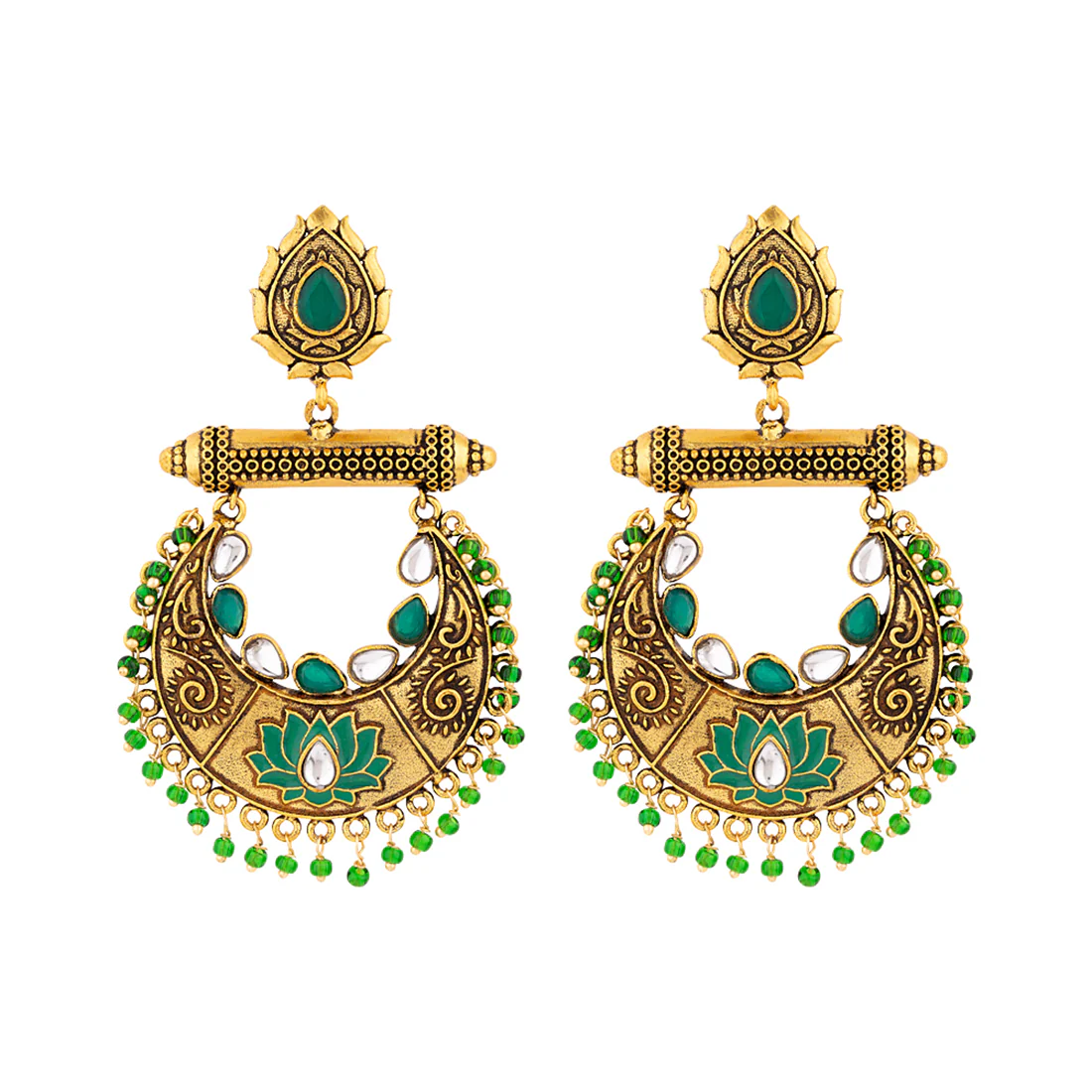 Rehnuma Ethnic Hoop Earrings - Image 3