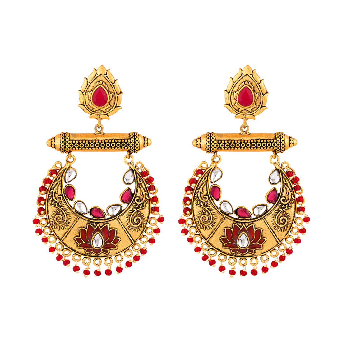 Rehnuma Gold Toned Drop Earrings - Image 3