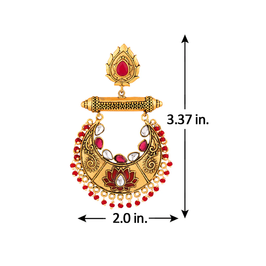 Rehnuma Gold Toned Drop Earrings - Image 5