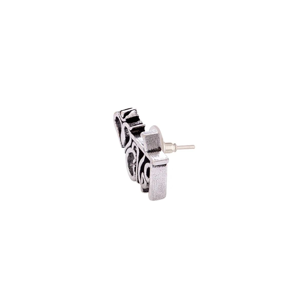 Religious Studs Brass Shiva Inscription Earring - Image 4
