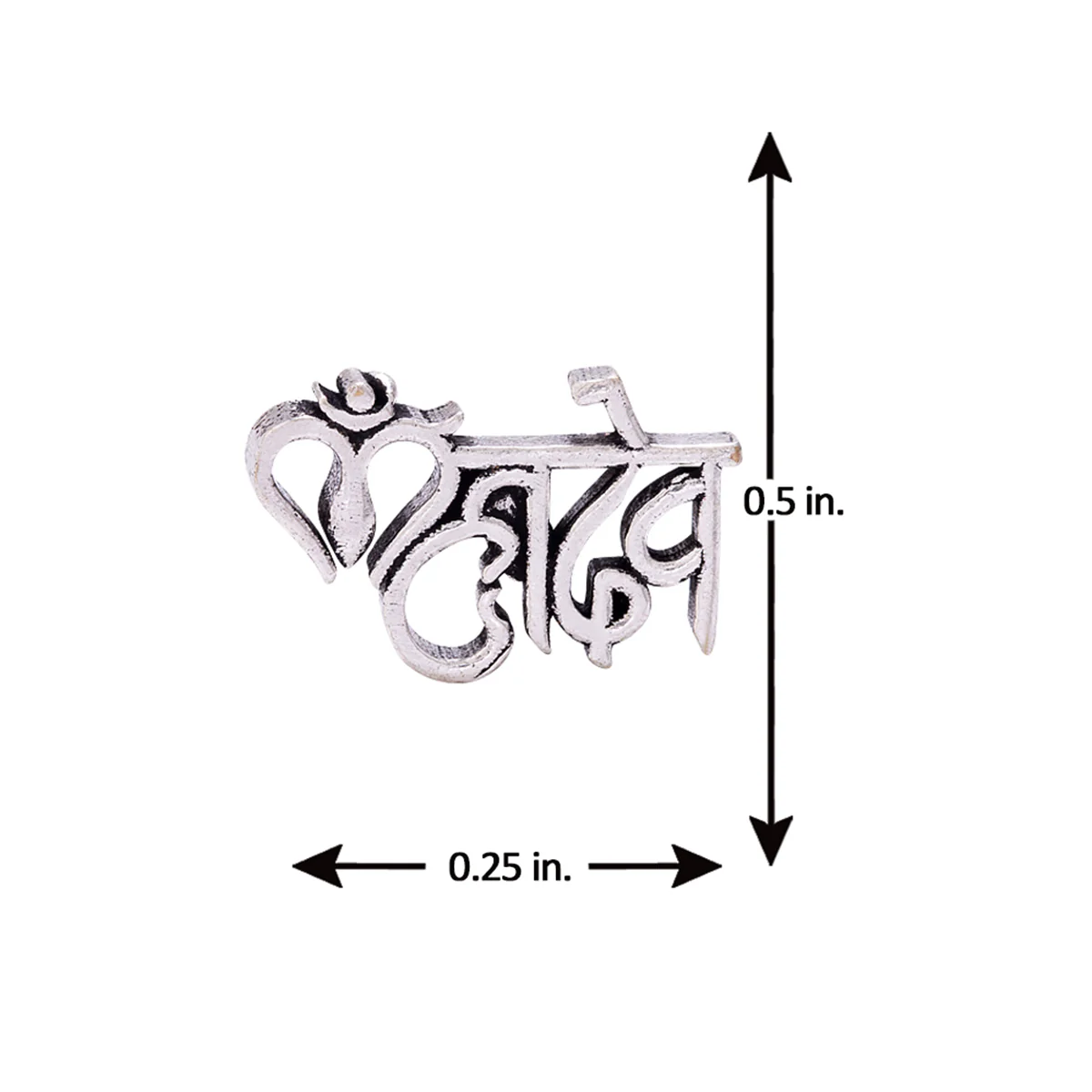 Religious Studs Brass Shiva Inscription Earring - Image 5