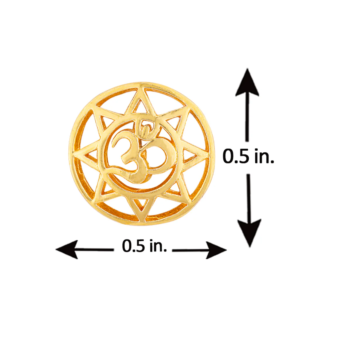 Religious Studs Gold Plated OM Inscription Earring - Image 4
