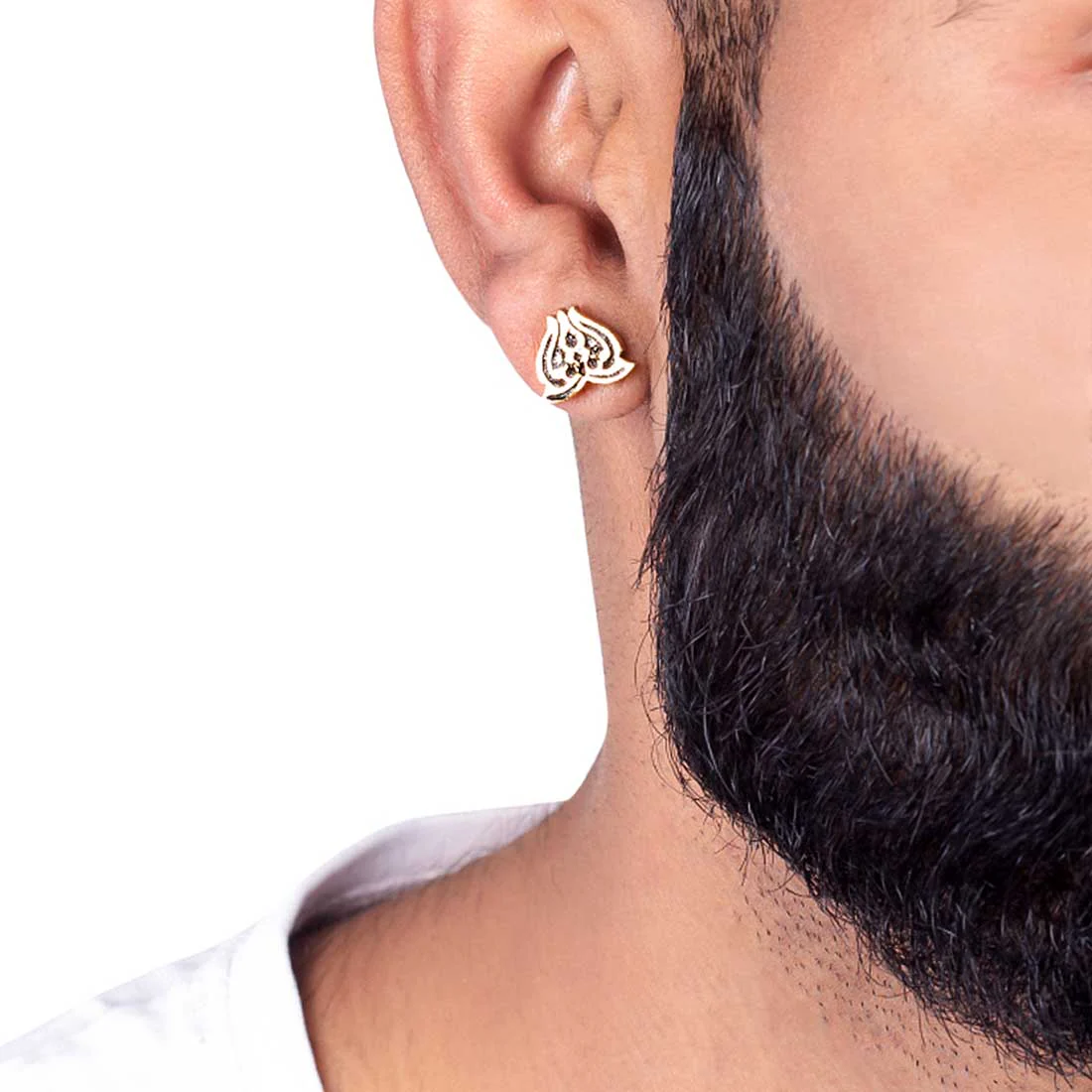 Religious Studs Men's Brass Stud Earring - Image 2