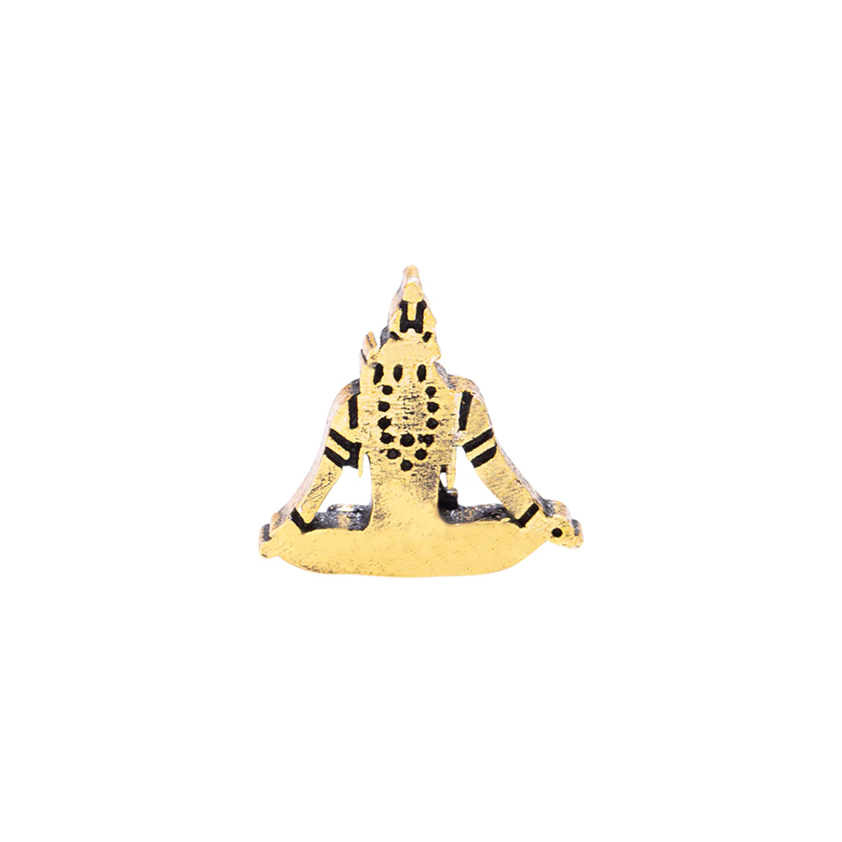 Religious Studs Shiva Motif Brass Earring - Image 3