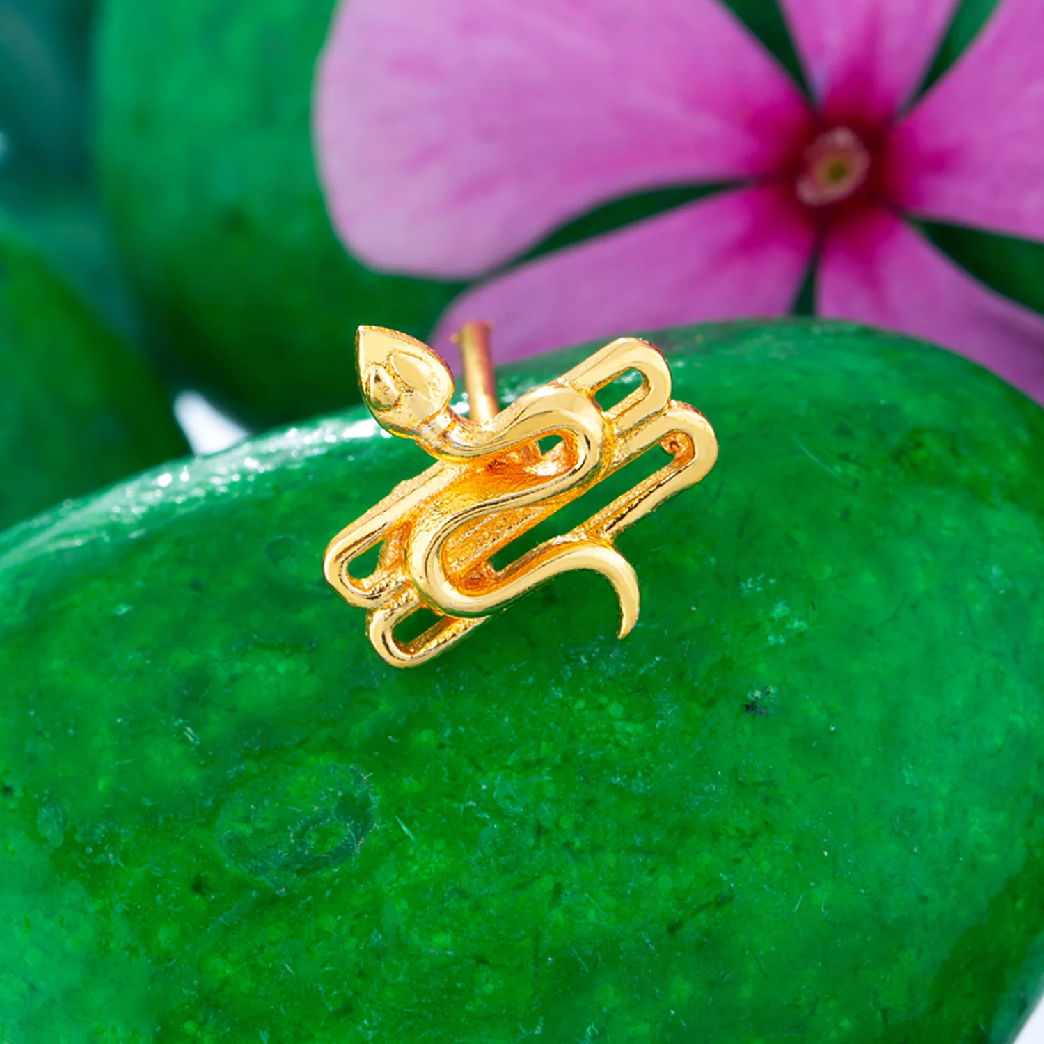 Religious Studs Shiva's Serpent Gold Plated Earring
