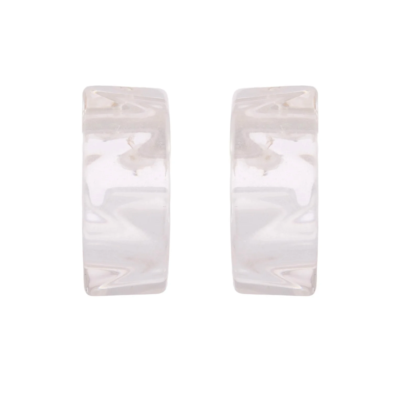 Resin Abstract Crystal Hoop Earrings - Image 4