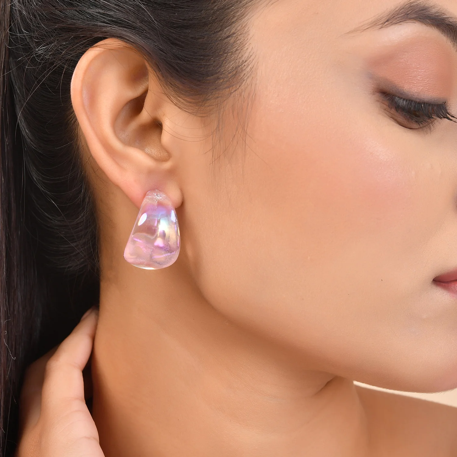 Resin Eternal Echo Hoop Earrings - Image 2