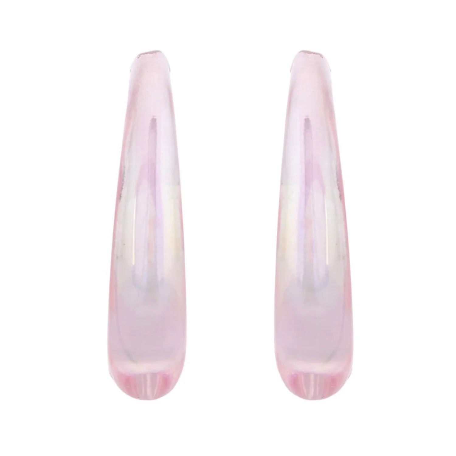 Resin Pink Chic Hoop Earrings - Image 4