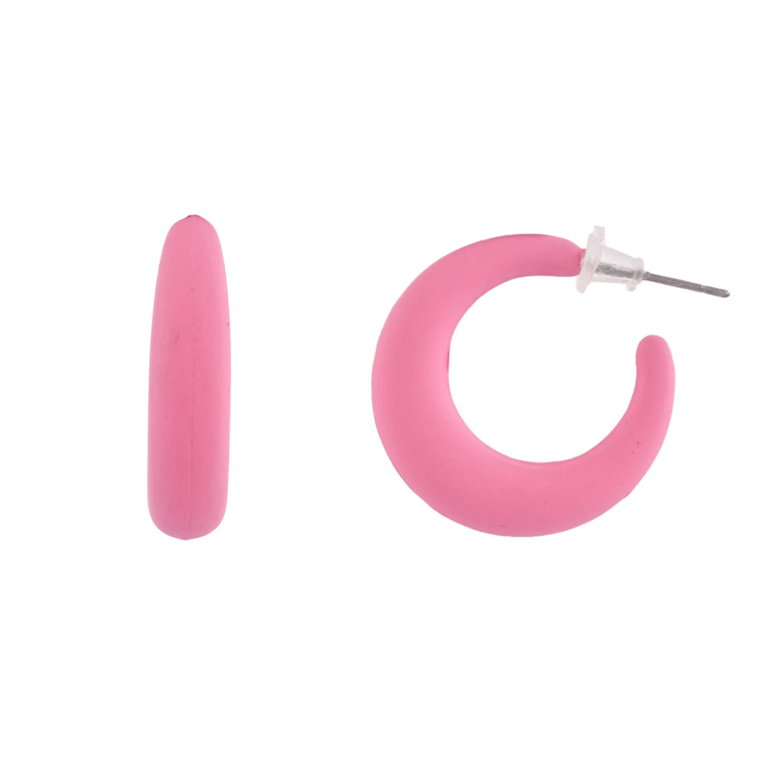 Resin Pink Radiance Hoop Earrings - Image 3