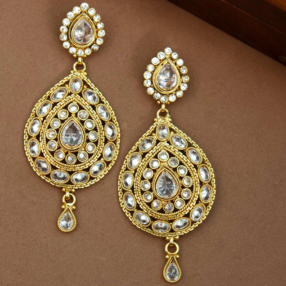 Revarsal Saga White Gems Studded Earrings