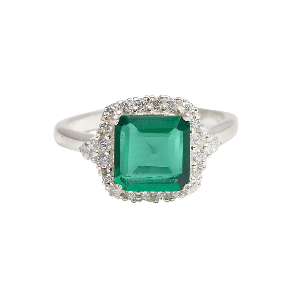 Revere Sterling Silver Cubic Zircon Solitaire Adjustable Ring - Image 3