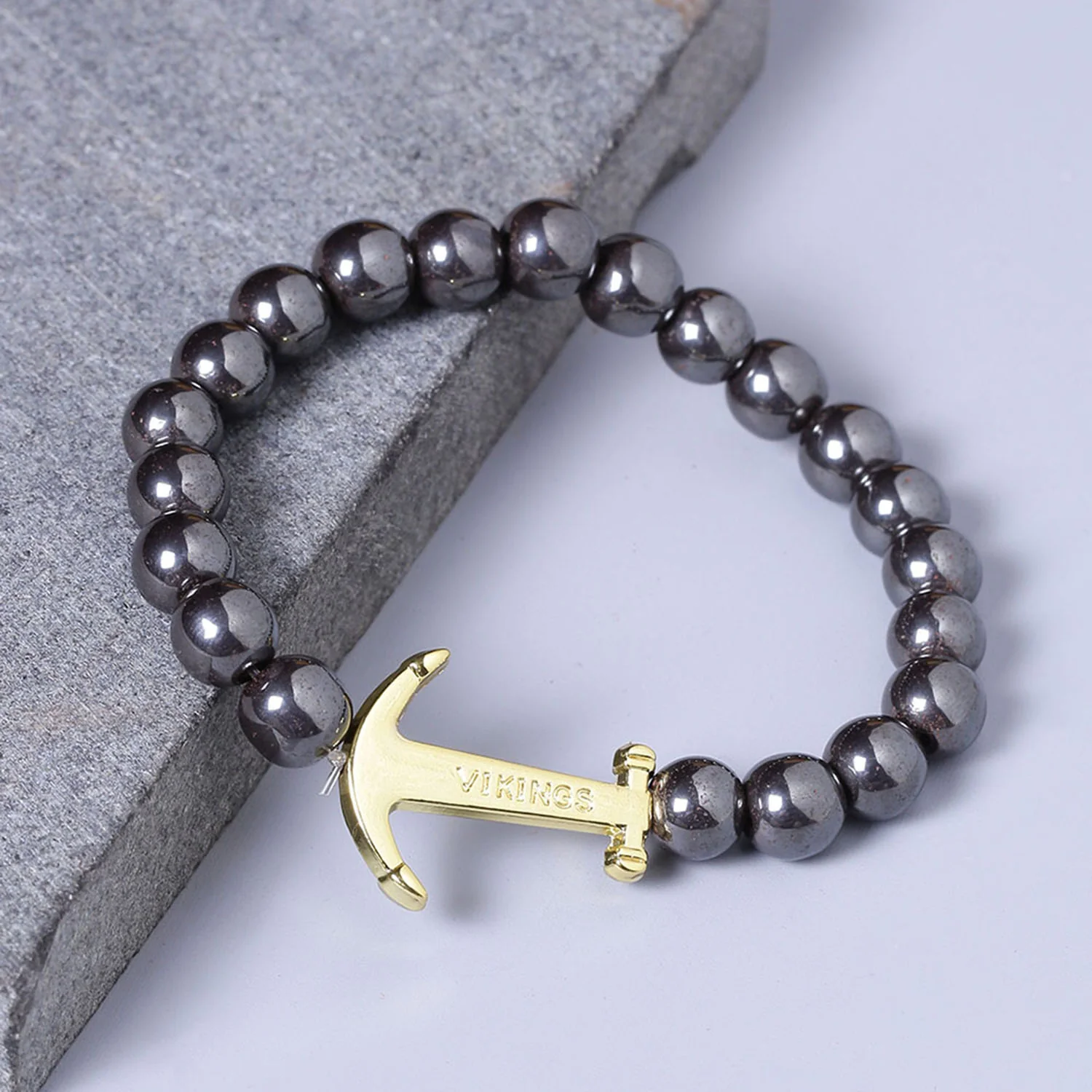 Road Rider Anchor Beaded Bracelet