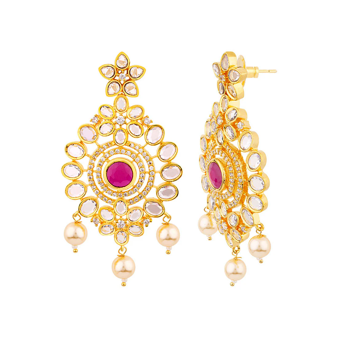 Rose Cut Ethnic Style Earrings - Image 4