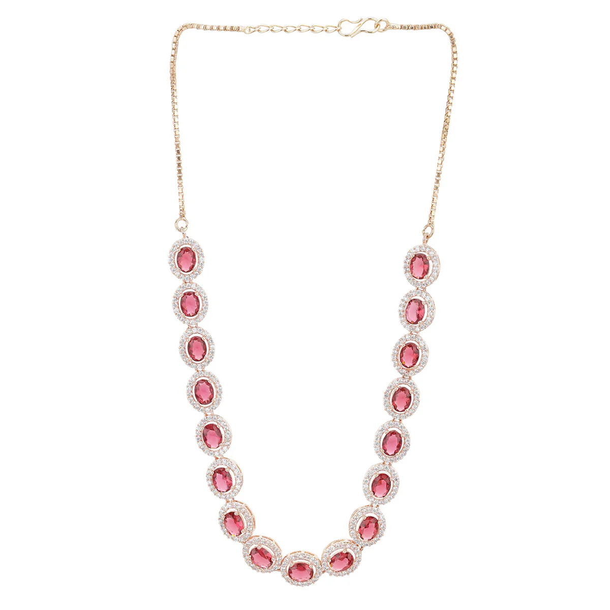 Rose gold brass necklace set - Image 3