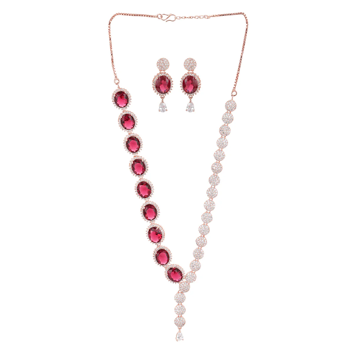 Rose Gold Brass Necklace Set - Image 3