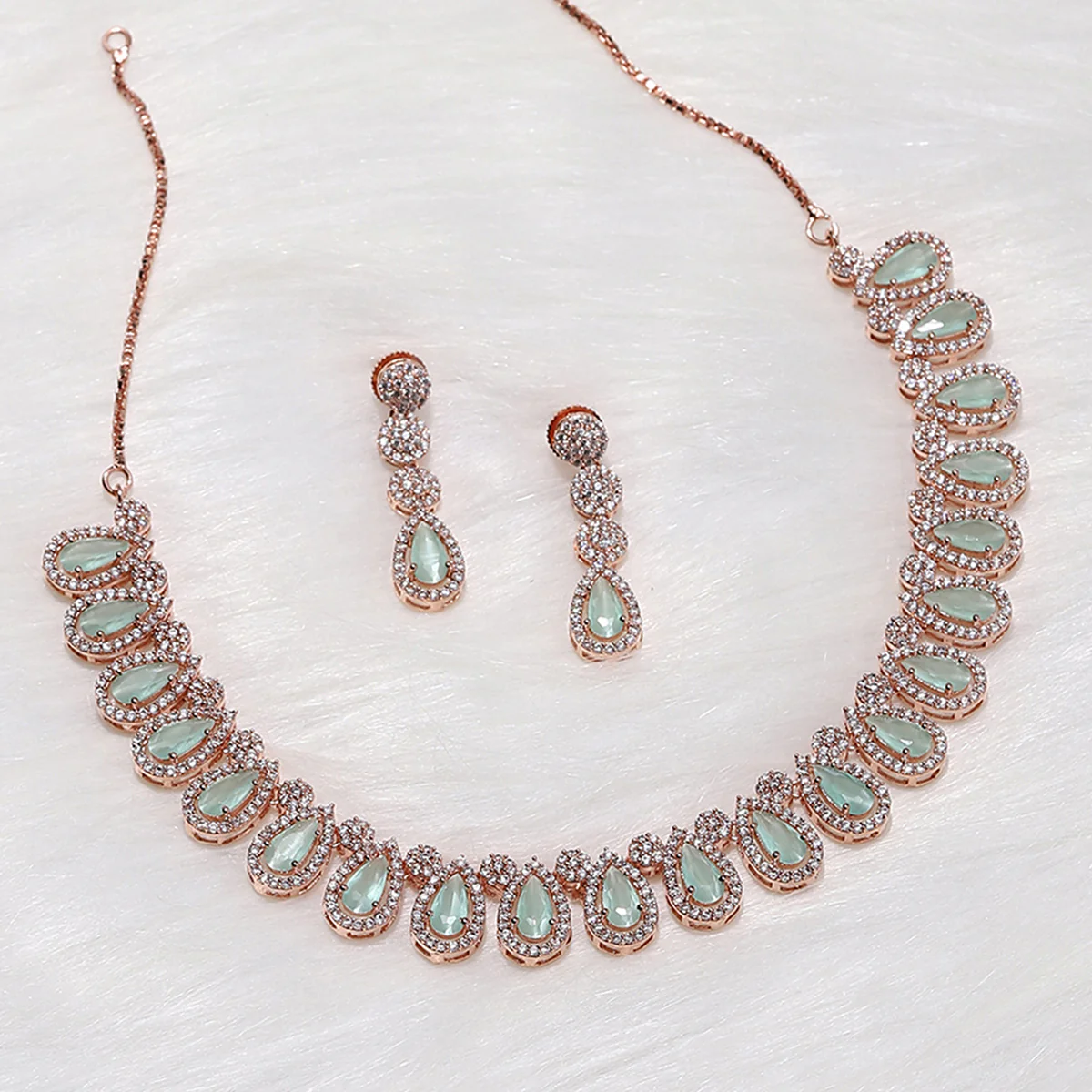 Rose Gold Brass Necklace Sets