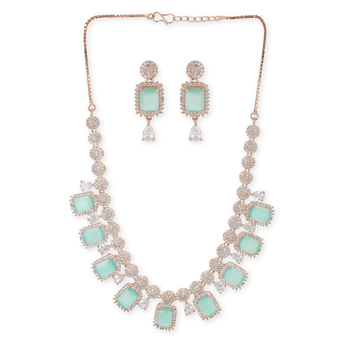 Sparkling Elegance Rose Gold Necklace Sets - Image 3