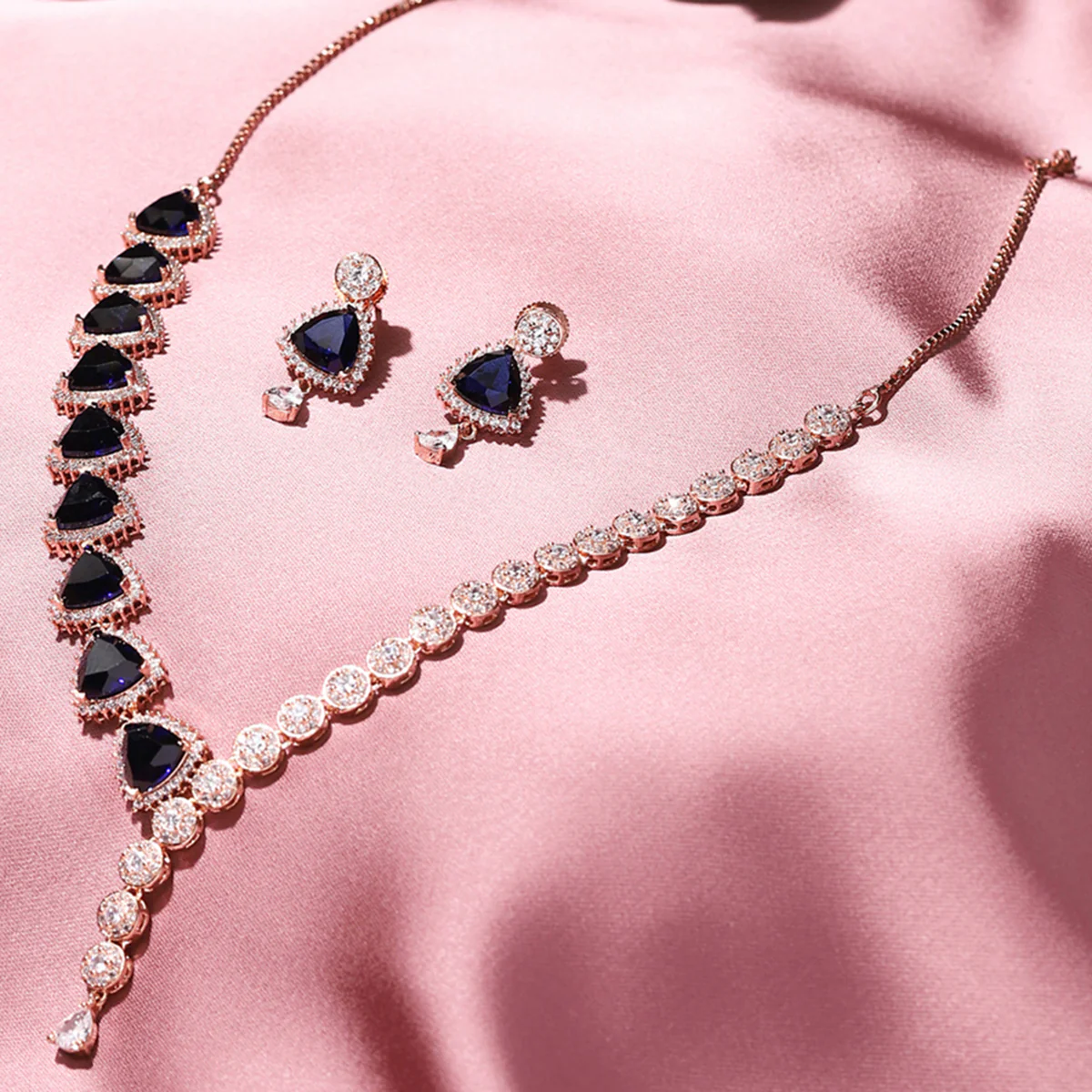 Rose Gold Brass Necklace Sets