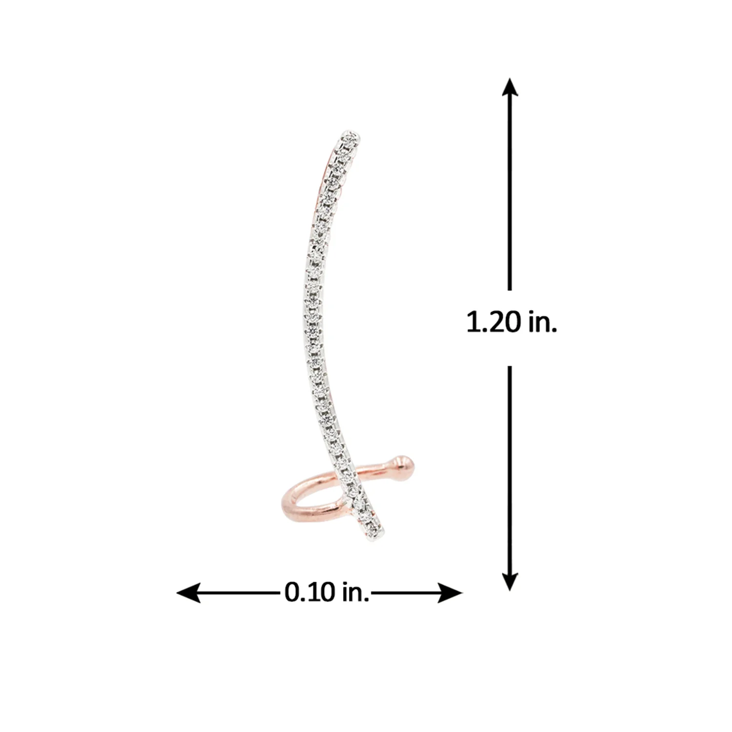 Rose Gold CZ Line Earrings - Image 5
