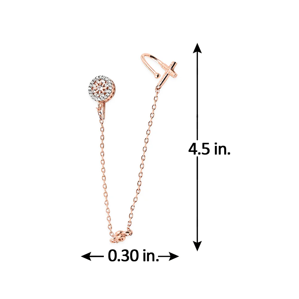 Rose Gold Long Dangling Earrings - Image 5