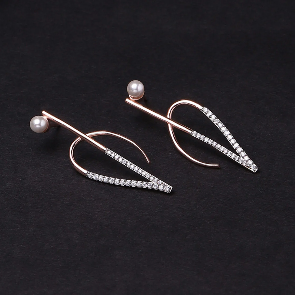 Rose Gold Plated Brass Earrings