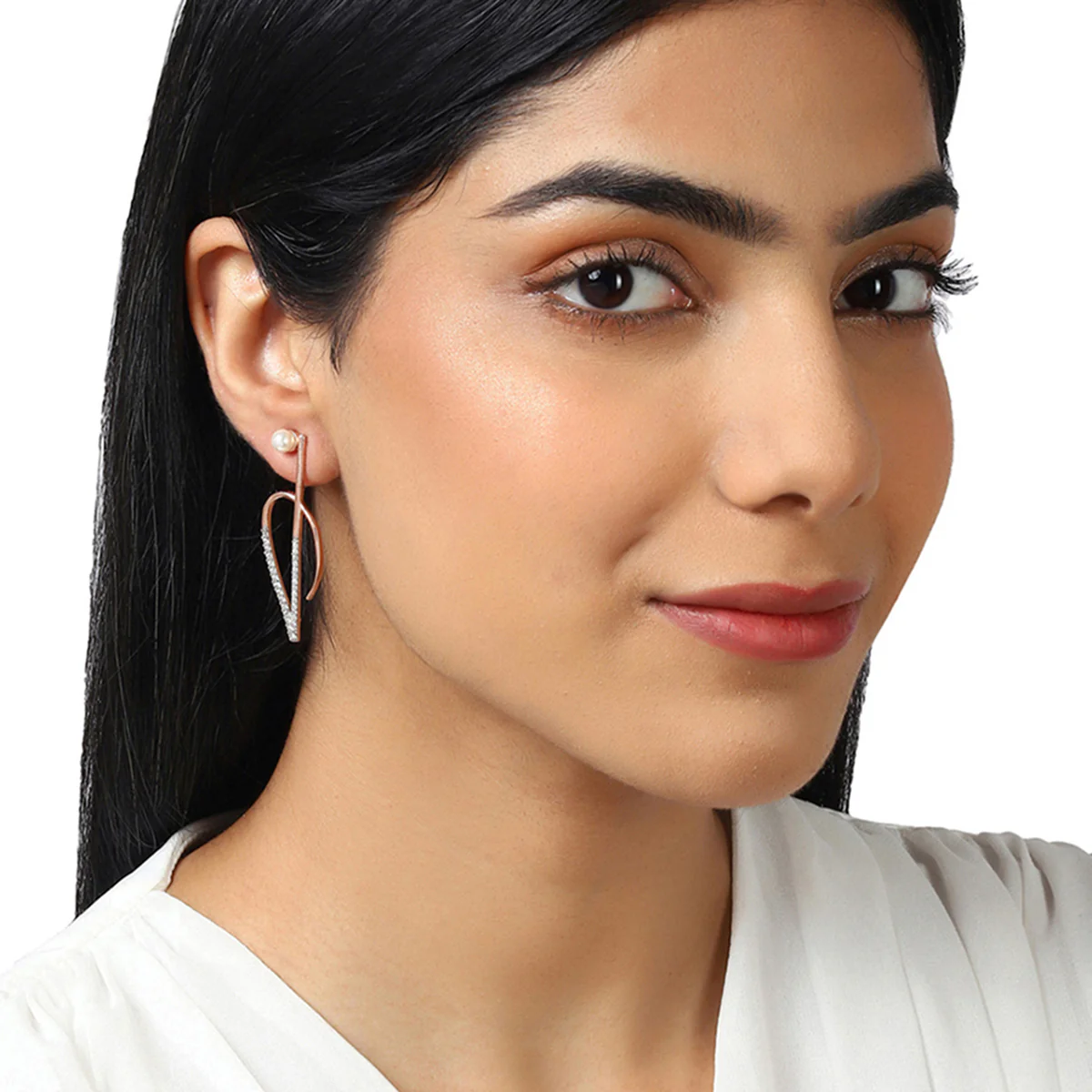 Rose Gold Plated Brass Earrings - Image 2