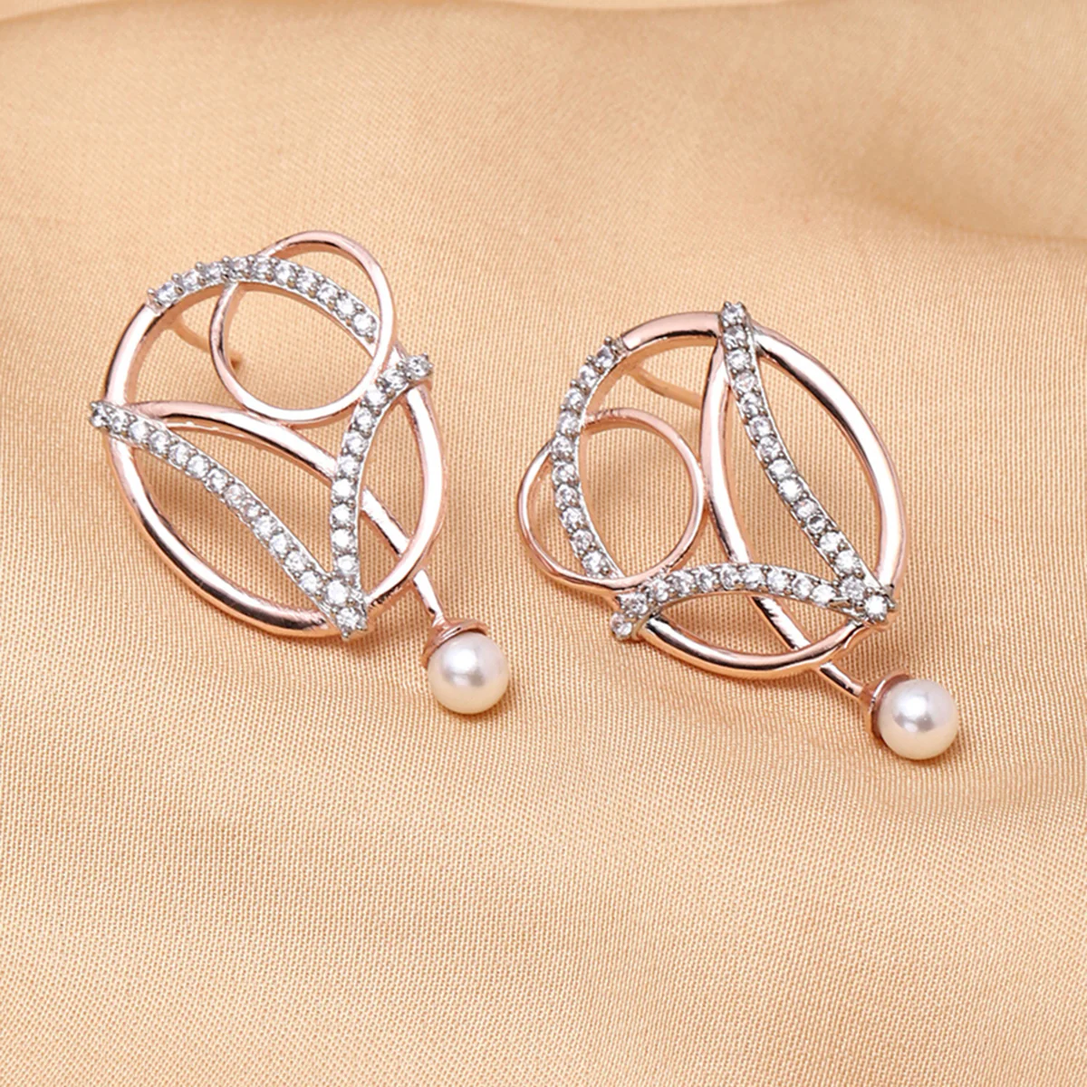Rose Gold plated Brass Earrings