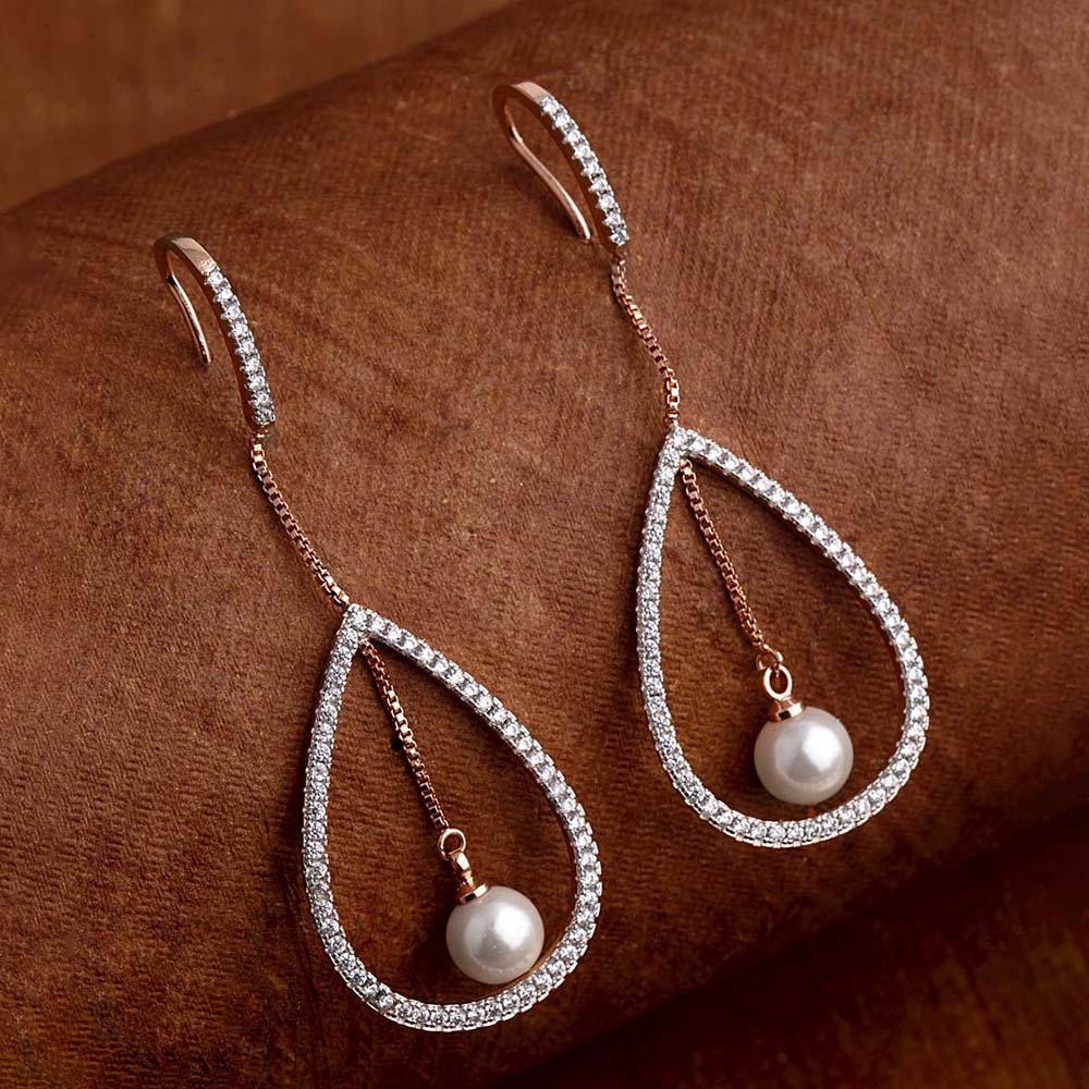 Rose Gold Plated Drop Earrings