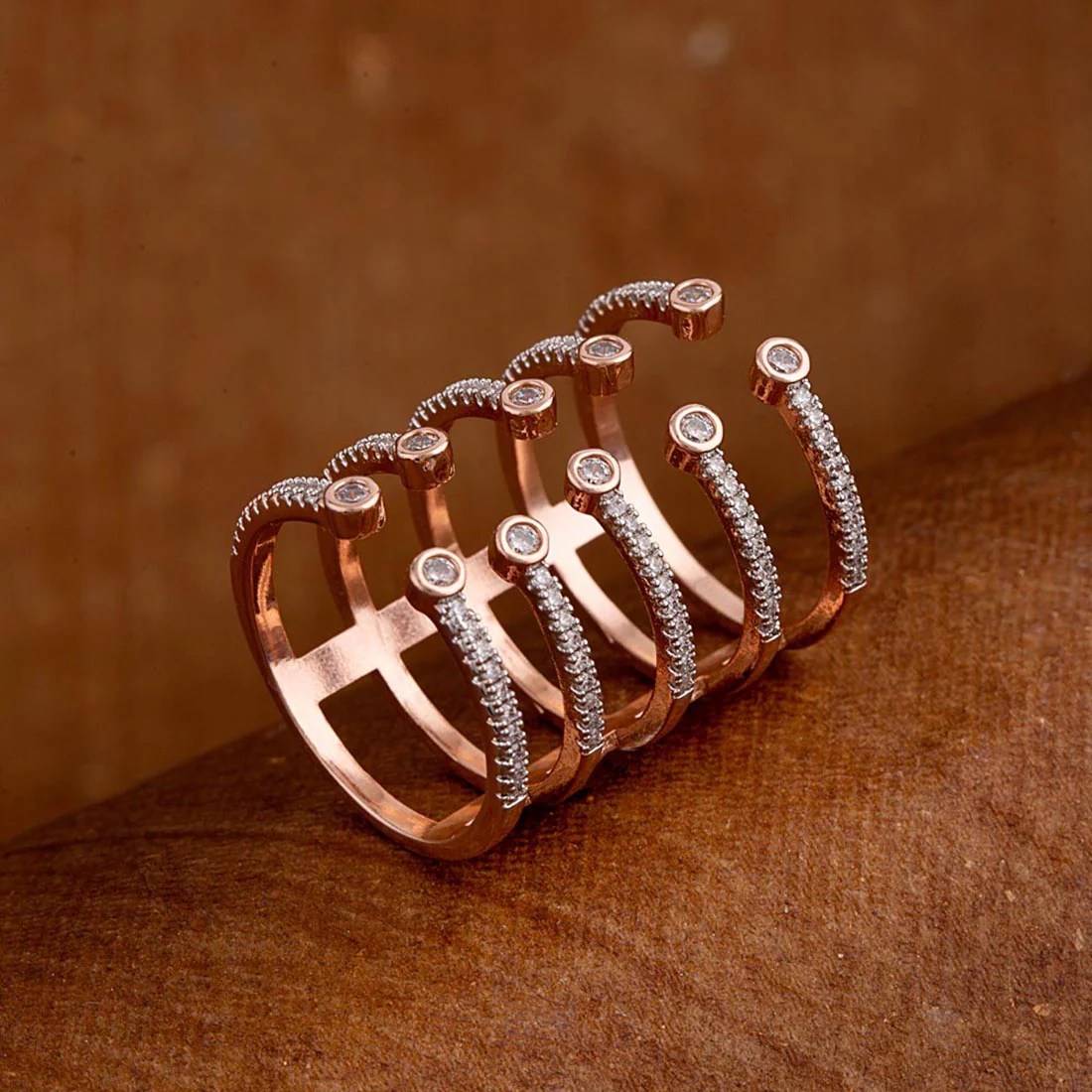 Rose Gold Plated Layered Ring