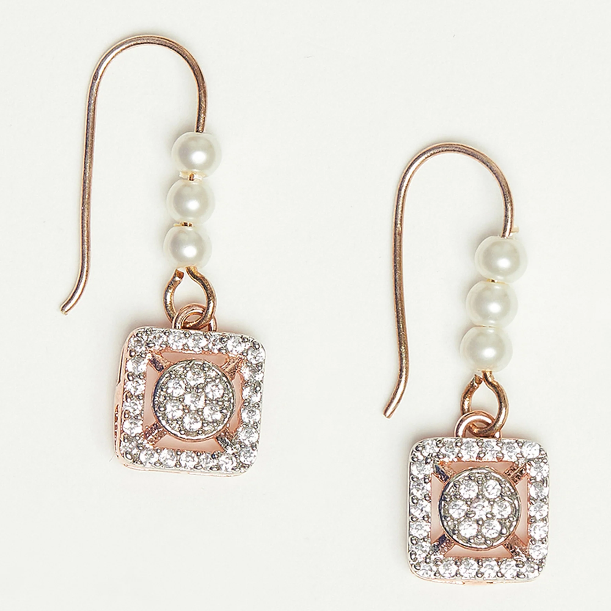 Rose Gold Plated Pearl Beaded Earrings - Image 3