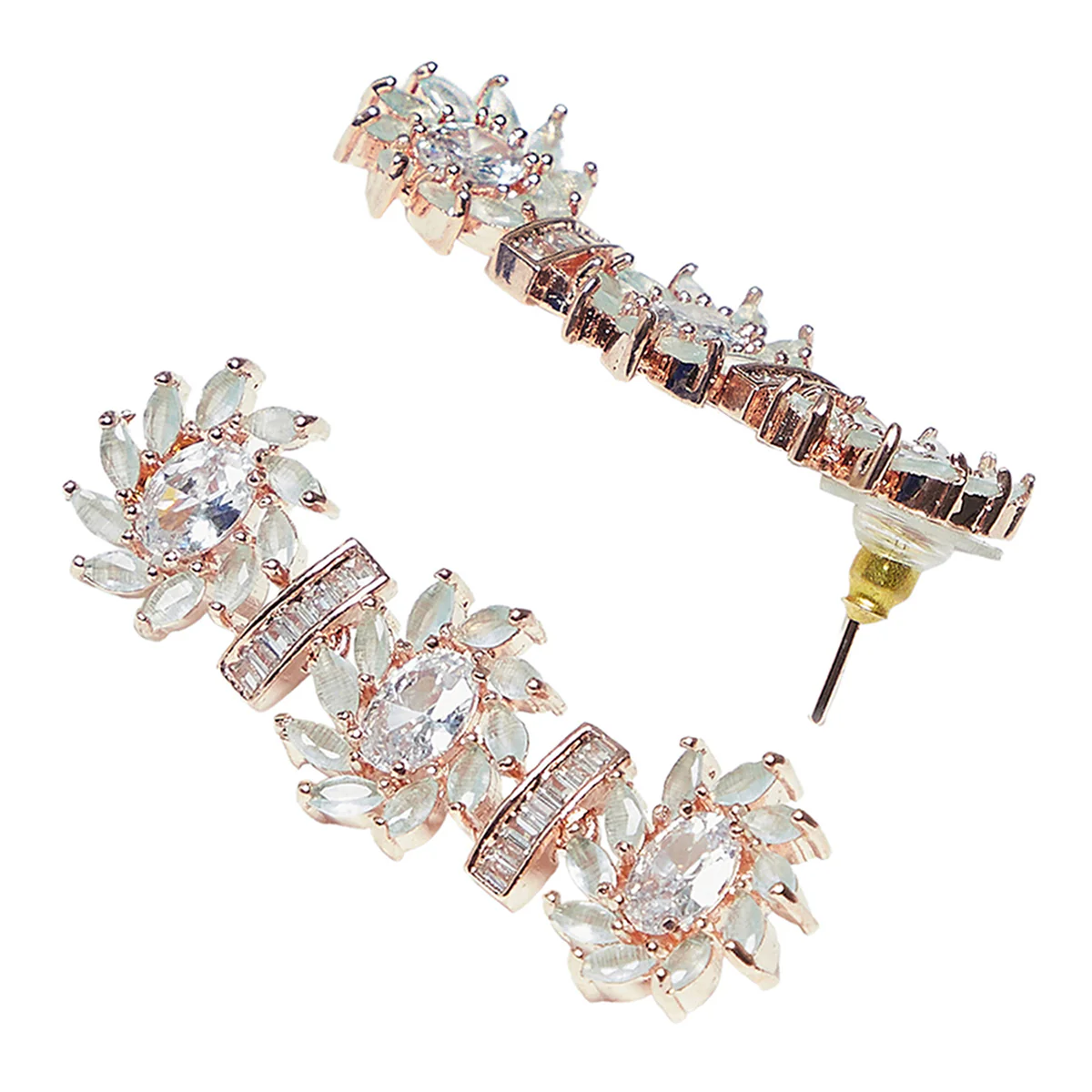 Rose Gold Plated Sparkling Elegance CZ Gems Necklace Set - Image 5