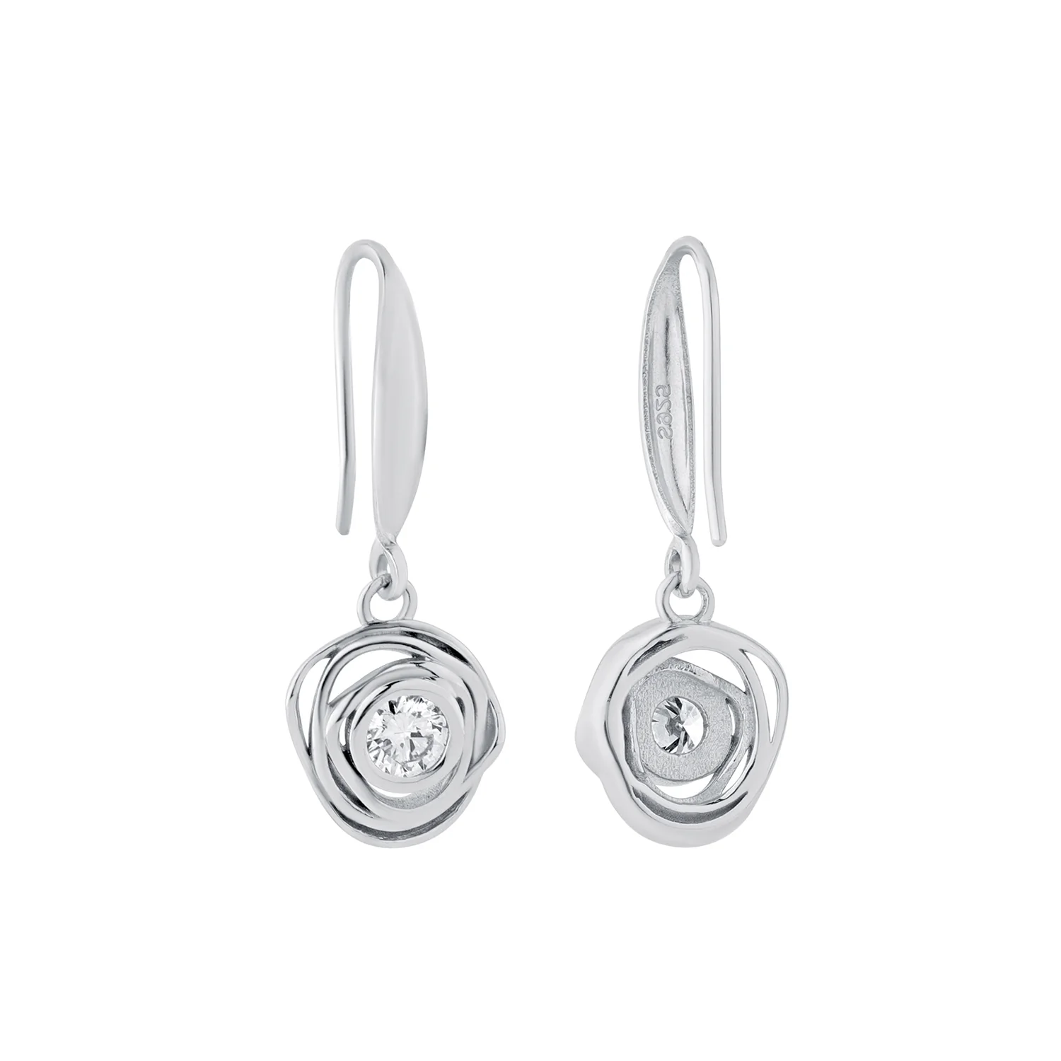Rosette Lab-Grown Diamond Drop Earrings - Image 3