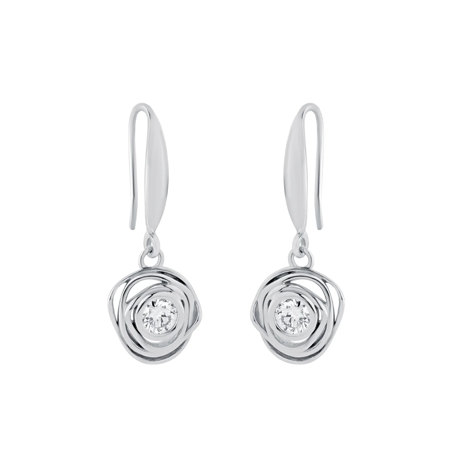 Rosette Lab-Grown Diamond Drop Earrings - Image 4