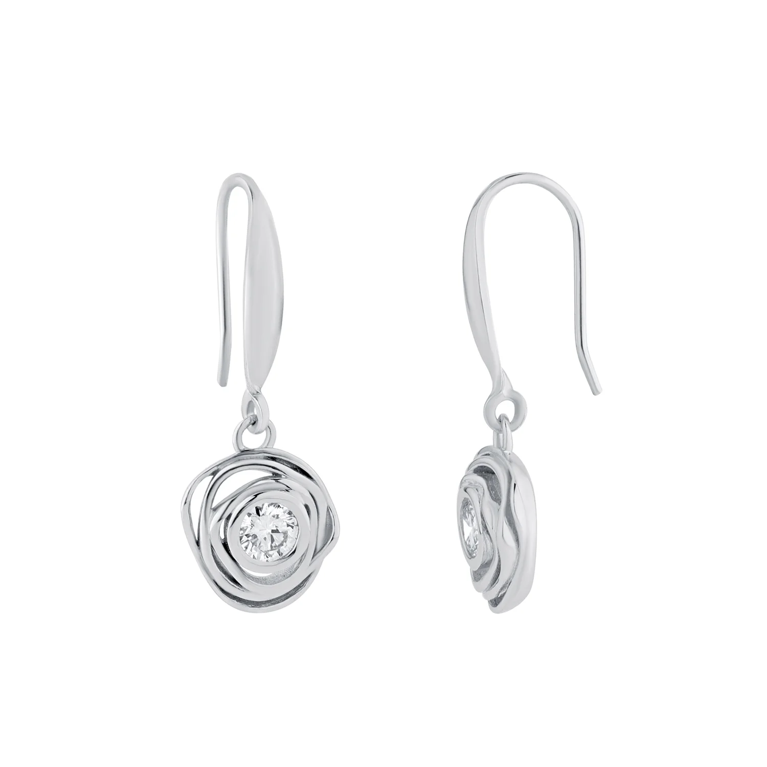 Rosette Lab-Grown Diamond Drop Earrings - Image 5
