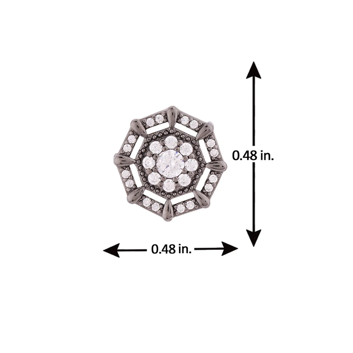 Round Cut CZ Gems Adorned Stud Earrings - Image 5